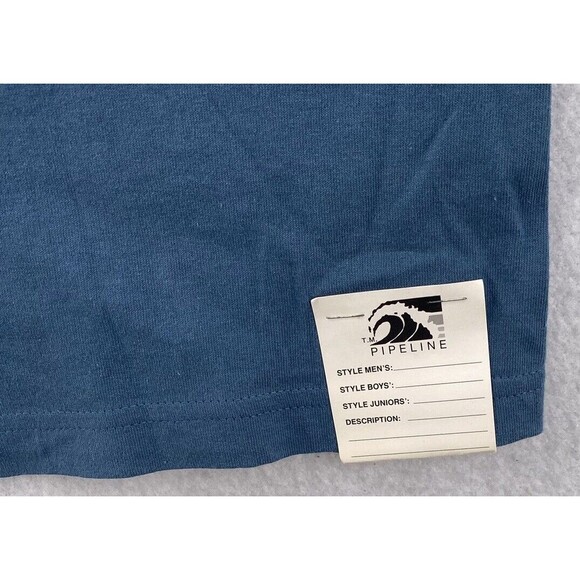Pipeline Shirt Men Size Large USA Made BLUE Surf Wave Kona North Shore Graphic - Picture 3 of 10